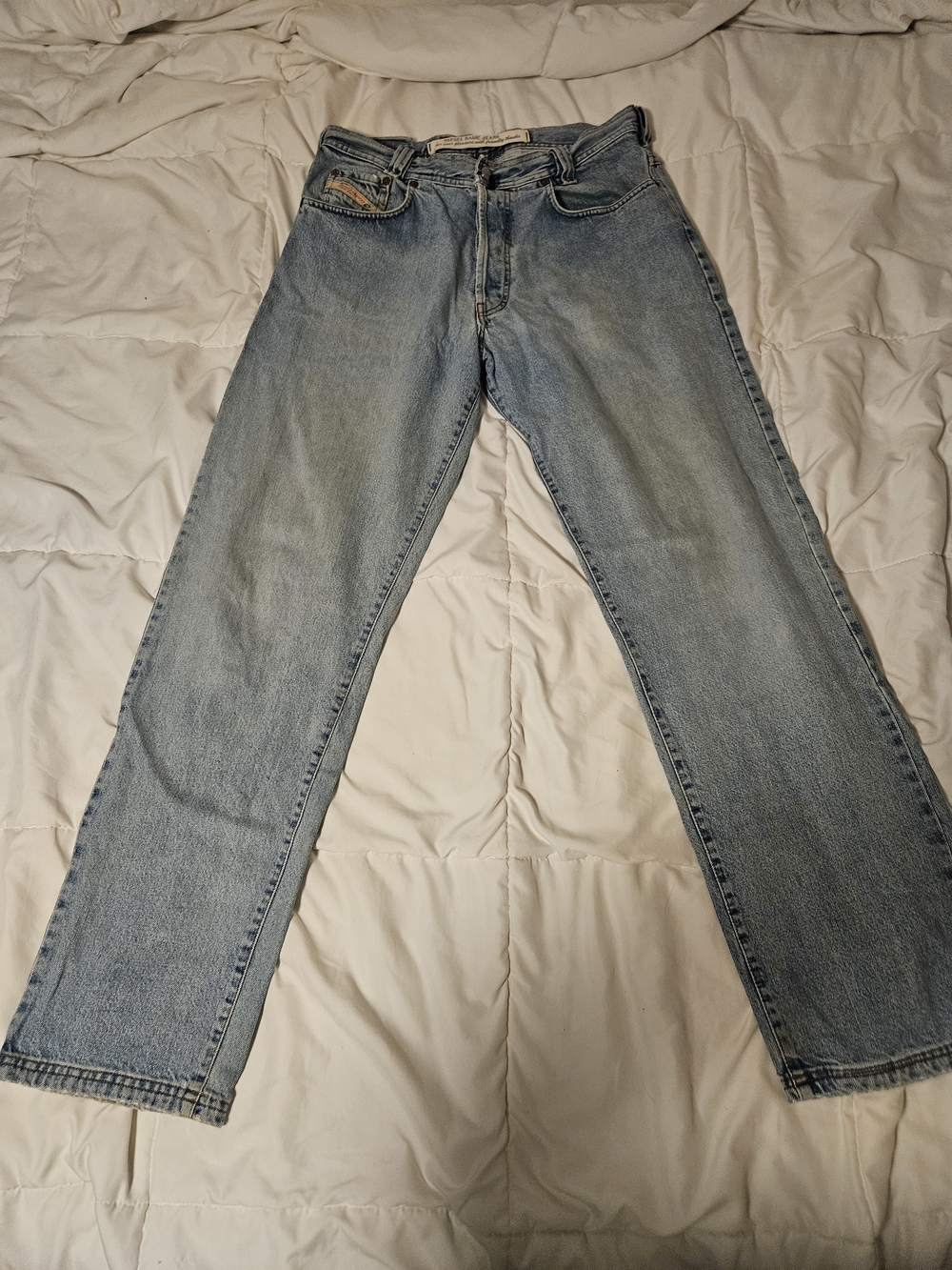 Vintage Diesel Jeans Mens 34 Blue Cheyenne Light Wash Faded destroyed wash